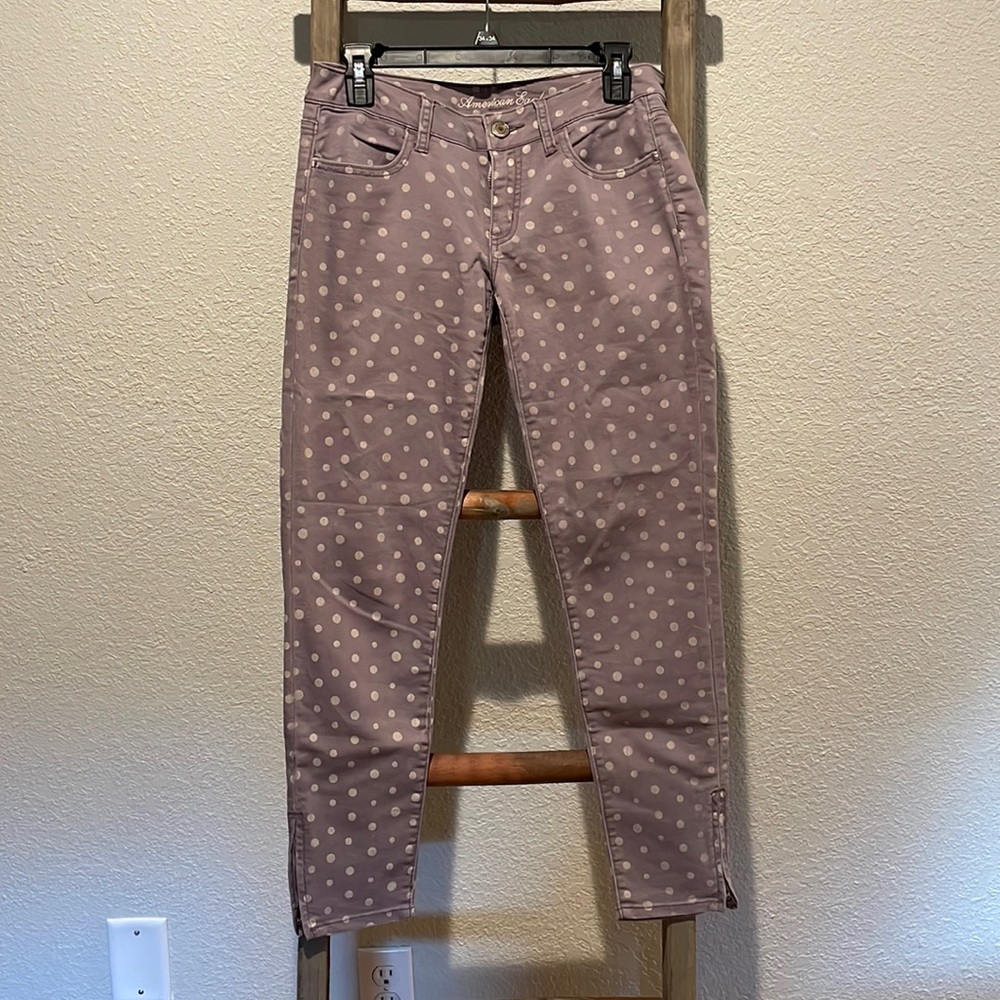 Patterned pants.